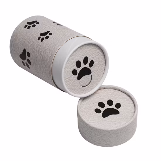 Firstsail 생분해 성 골판지 Pawprint 대형 종이 산란 튜브 고양이 개 동물 화장 유골을위한 애완 동물 항아리 바다 매장